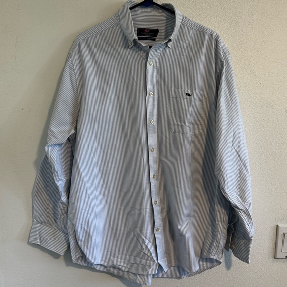 Vineyard Vines Other - Vineyard Vines Blue Striped Chambray Long Sleeved Tucker Shirt Size L